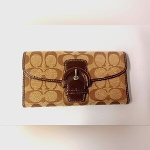 Coach Signature Buckle Slim Envelope Wallet. EUC.